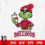 Fresno State Bulldogs Boujee Grinch Heart Christmas Cut Files Cricut, Svg Dxf Eps Png file, Digital download , Silhouette