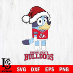 Fresno State Bulldogs Christmas Bluey Hat Cut Files,Bluey Cricut,Christmas Svg , Bluey svg , Digital Download, dxf eps png pdf file