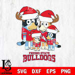 Fresno State Bulldogs Christmas Bluey Santa Family Cut Files,Bluey Cricut,Christmas Svg , Bluey svg , Digital Download, dxf eps png pdf file