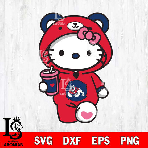 Fresno State Bulldogs Cute Hello Kitty Svg Eps Dxf Png File, Digital Download, Instant Download