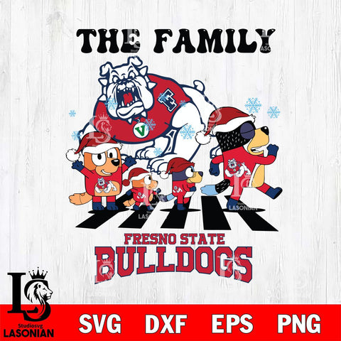 Fresno State Bulldogs Family Bluey Christmas Svg Eps Dxf Png File, Digital Download