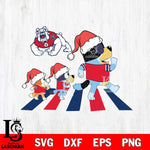 Fresno State Bulldogs Family Bluey Walking Christmas Svg Eps Dxf Png File, Digital Download, Instant Download