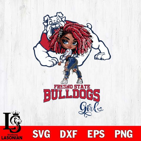 Fresno State Bulldogs Fan Girl Svg Eps Dxf Png File, Digital Download, Instant Download