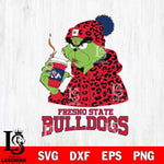 Fresno State Bulldogs Grinch Leopard Christmas Cut Files Cricut, Svg Dxf Eps Png file, Digital download , Silhouette