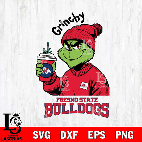 Fresno State Bulldogs Grinchy Bougie Christmas Cut Files Cricut, Svg Dxf Eps Png file, Digital download , Silhouette