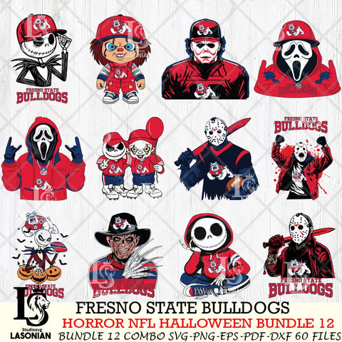 Fresno State Bulldogs Halloween Bundle 12 SVG Svg Eps Dxf Png File, NCAA bundle svg, Digital Download, Instant Download