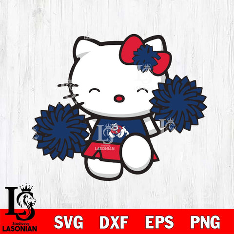 Fresno State Bulldogs Hello Kitty Cheerleader Svg Eps Dxf Png File, Digital Download, Instant Download