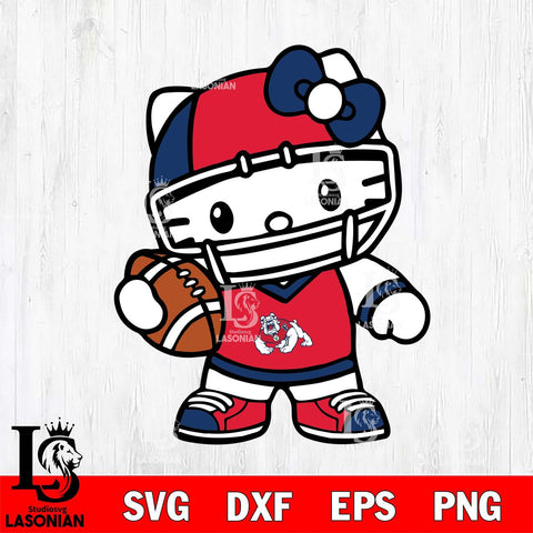 Fresno State Bulldogs Hello Kitty sport 2 Svg Eps Dxf Png File, NCAA svg, Digital Download, Instant Download