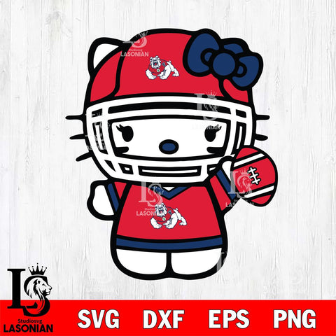 Fresno State Bulldogs Hello Kitty sport 6 Svg Eps Dxf Png File, NCAA svg, Digital Download, Instant Download