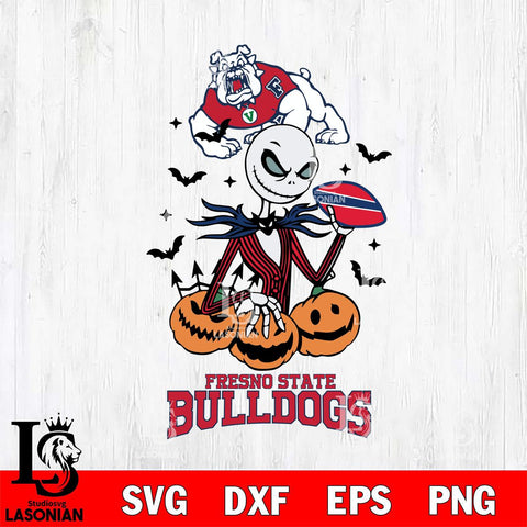 Fresno State Bulldogs Jack Skellington 2 halloween Svg Eps Dxf Png File, NCAA svg, Digital Download, Instant Download