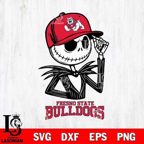 Fresno State Bulldogs Jack Skellington 3 Halloween Svg Eps Dxf Png File, NCAA svg, Digital Download, Instant Download