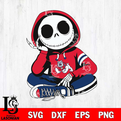 Fresno State Bulldogs Jack Skellington halloween Svg Eps Dxf Png File, NCAA svg, Digital Download, Instant Download