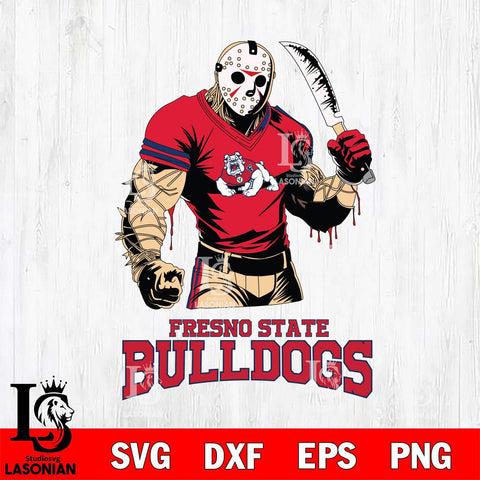 Fresno State Bulldogs Jason Voorhees Svg Eps Dxf Png File, Digital Download