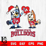 Fresno State Bulldogs Love Bluey Christmas Svg Eps Dxf Png File, Digital Download