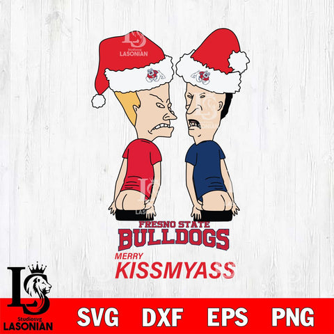 Fresno State Bulldogs Merry KissMyass Svg Eps Dxf Png File,NCAA Svg Files,Digital Download,Sublimation,Instant Download