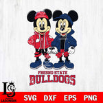 Fresno State Bulldogs Mickey Minnie Mouse Football Svg Eps Dxf Png File, NCAA svg , File Cut , Digital Download , Instant Download, Cut Svg Files