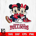 Fresno State Bulldogs Mickey Minnie Mouse Football Sit Svg Eps Dxf Png File, NCAA svg , File Cut , Digital Download , Instant Download, Cut Svg Files