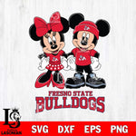 Fresno State Bulldogs Mickey Minnie Rugby ball Svg Eps Dxf Png File, NCAA svg , File Cut , Digital Download , Instant Download, Cut Svg Files