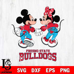 Fresno State Bulldogs Mickey Minnie Valentine Rugby Svg Eps Dxf Png File, Digital Download ,Instant Download, Cricut File