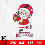 Fresno State Bulldogs Santa Claus Cute Svg dxf eps png pdf file,NCAA svg,Digital Download,Cricut file