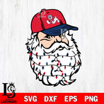 Fresno State Bulldogs Santa Claus Face Svg dxf eps png pdf file,NCAA svg,Digital Download,Cricut file