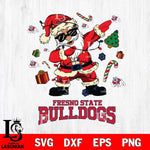 Fresno State Bulldogs Santa Claus Football Svg dxf eps png pdf file,NCAA svg,Digital Download,Cricut file