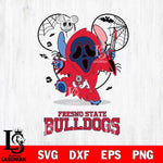 Fresno State Bulldogs Stitch Ghost Face Halloween 2 Svg Eps Dxf Png File, Digital Download, Instant Download