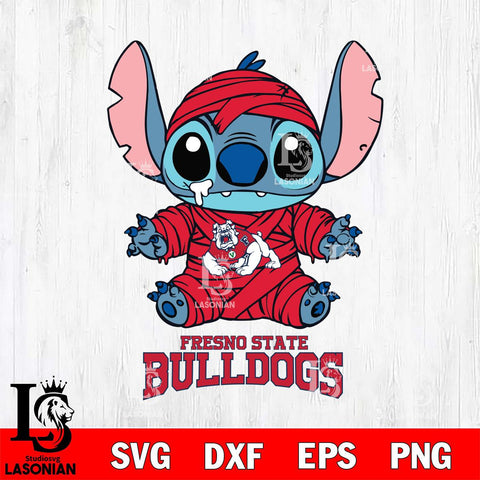 Fresno State Bulldogs Stitch Mummy Svg Eps Dxf Png File, NCAA svg, Digital Download, Instant Download