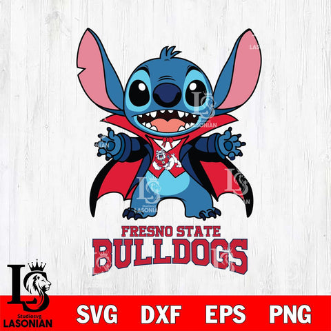 Fresno State Bulldogs Stitch Vampire halloween Svg Eps Dxf Png File, NCAA svg, Digital Download, Instant Download