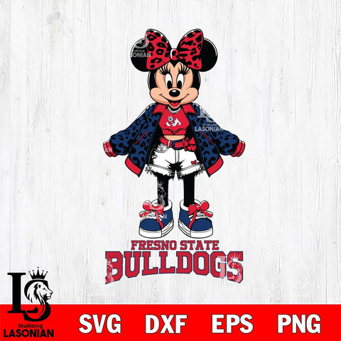 Fresno State Bulldogs Style Minnie Disney Svg Eps Dxf Png File, Digital Download, Instant Download