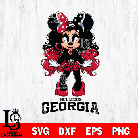 Georgia Bulldogs Beauty Minnie Mouse Svg Eps Dxf Png File, Digital Download, Instant Download