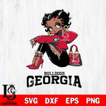 Georgia Bulldogs Betty Boop Black Fan Girl Svg Eps Dxf Png File, Digital Download, Instant Download