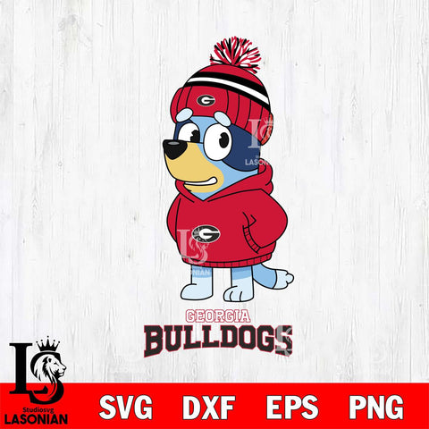 Georgia Bulldogs Bluey Hoodie rugby Svg Eps Dxf Png File, Digital Download ,Instant Download, Cricut File