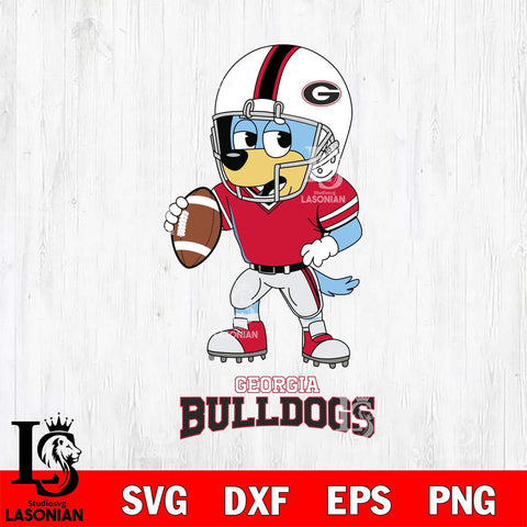 Georgia Bulldogs Bluey rugby Svg Eps Dxf Png File, Digital Download ,Instant Download, Cricut File