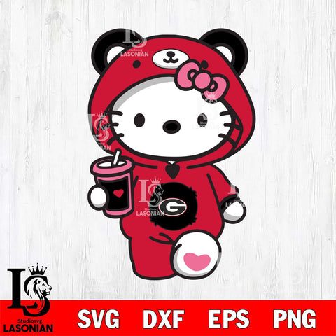 Georgia Bulldogs Cute Hello Kitty Svg Eps Dxf Png File, Digital Download, Instant Download