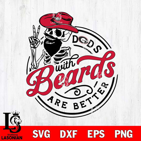 Georgia Bulldogs Dad With Beard Are Better Svg Eps Dxf Png File, Digital Download, Instant Download