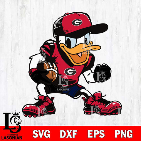 Georgia Bulldogs Donal Duck Svg Eps Dxf Png File, NCAA svg, Digital Download, Instant Download