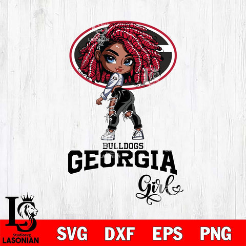 Georgia Bulldogs Fan Girl Svg Eps Dxf Png File, Digital Download, Instant Download