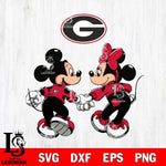 Georgia Bulldogs Fan Minnie And Mickey Love Svg Eps Dxf Png File, Digital Download, Instant Download