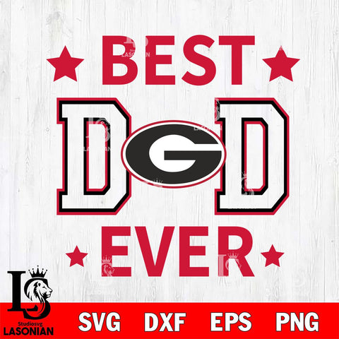 Georgia Bulldogs Father Day Best Dad Ever Svg Eps Dxf Png File, Digital Download, Instant Download