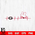 Georgia Bulldogs Father Heart Beat Svg Eps Dxf Png File, Digital Download, Instant Download