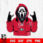 Georgia Bulldogs Ghostface Scream Football Halloween Svg Eps Dxf Png File, NCAA svg, Digital Download, Instant Download