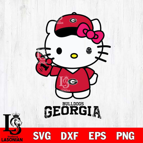 Georgia Bulldogs Hello Kitty Best Fan Svg Eps Dxf Png File, Digital Download, Instant Download