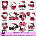 Georgia Bulldogs Hello Kitty Bundle 12 SVG Svg Eps Dxf Png File, Digital Download, Instant Download