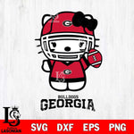 Georgia Bulldogs Hello Kitty NCAA 1 Svg Eps Dxf Png File, Digital Download, Instant Download