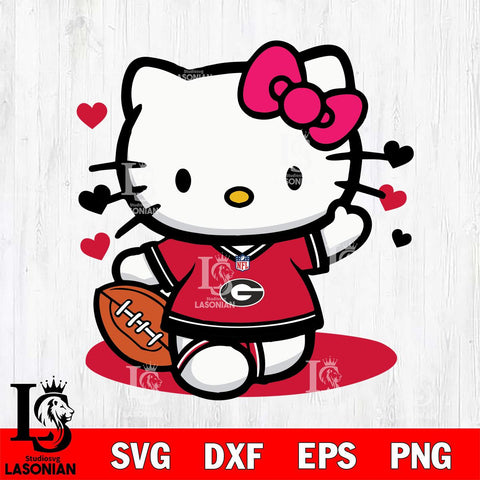 Georgia Bulldogs Hello Kitty sport 10 Svg Eps Dxf Png File, NCAA svg, Digital Download, Instant Download