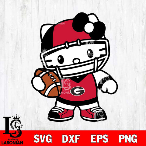 Georgia Bulldogs Hello Kitty sport 2 Svg Eps Dxf Png File, NCAA svg, Digital Download, Instant Download