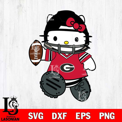 Georgia Bulldogs Hello Kitty sport Svg Eps Dxf Png File, NCAA svg, Digital Download, Instant Download