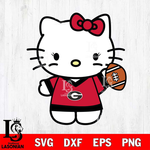 Georgia Bulldogs Hello Kitty sport 7 Svg Eps Dxf Png File, NCAA svg, Digital Download, Instant Download