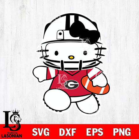 Georgia Bulldogs Hello Kitty sport 8 Svg Eps Dxf Png File, NCAA svg, Digital Download, Instant Download